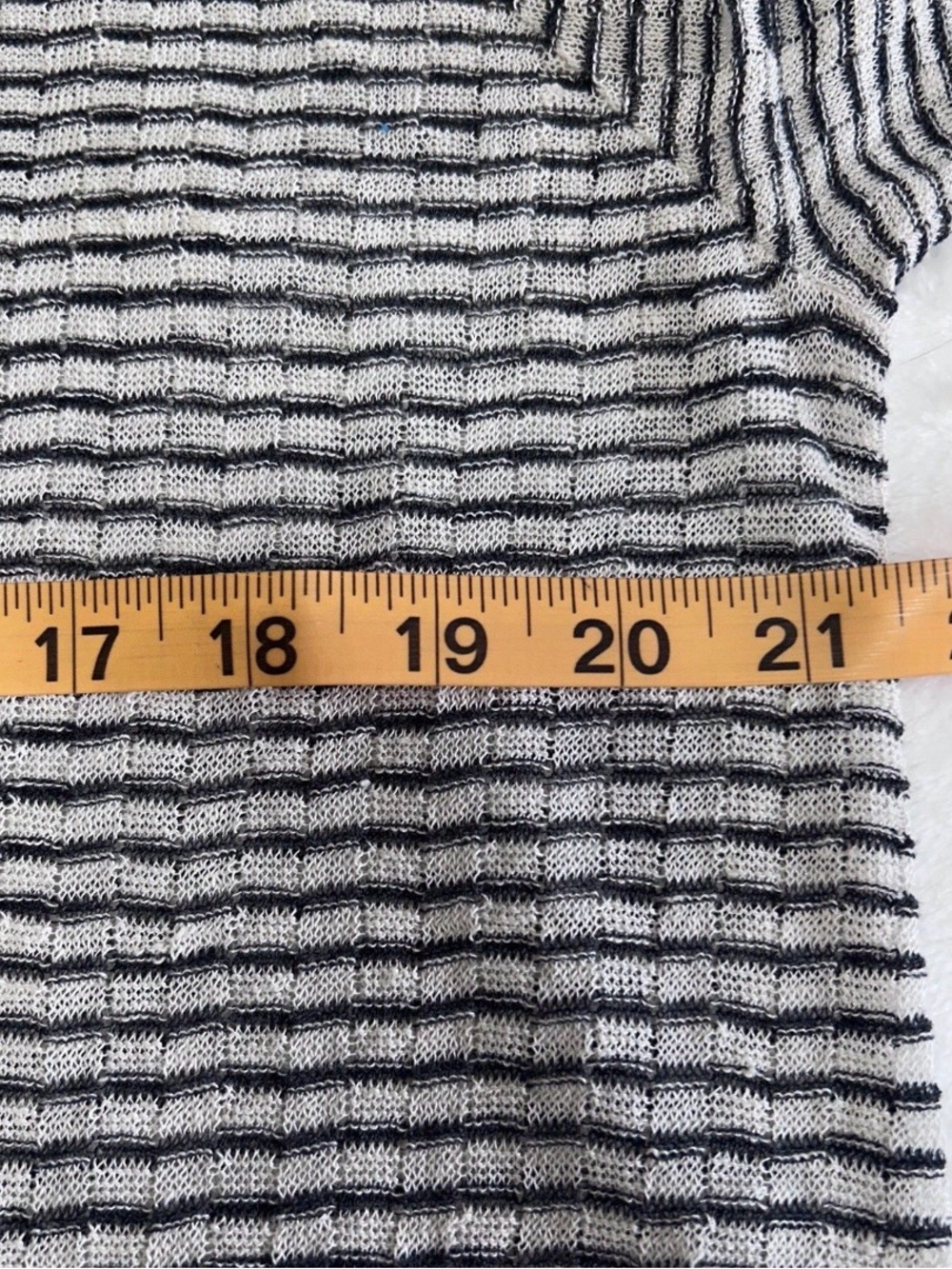 Eileen Fisher Organic Linen Blend Striped Open Front Cardigan Sweater Knit Large - Picture 5 of 6